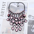Creative Exaggerating Retro Multi-Layer Style Alloy Inlaid Jewel Necklace