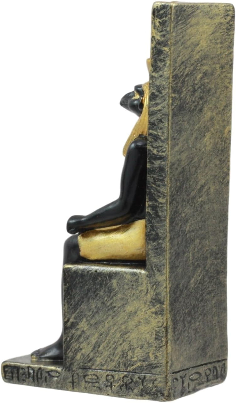 Ebros Egyptian Classical Deities Miniature Figurine Gods of Egypt Dollhouse Miniature Statue Legends of Ancient Egypt Educational Sculpture Collectible (Horus Seated on Throne)