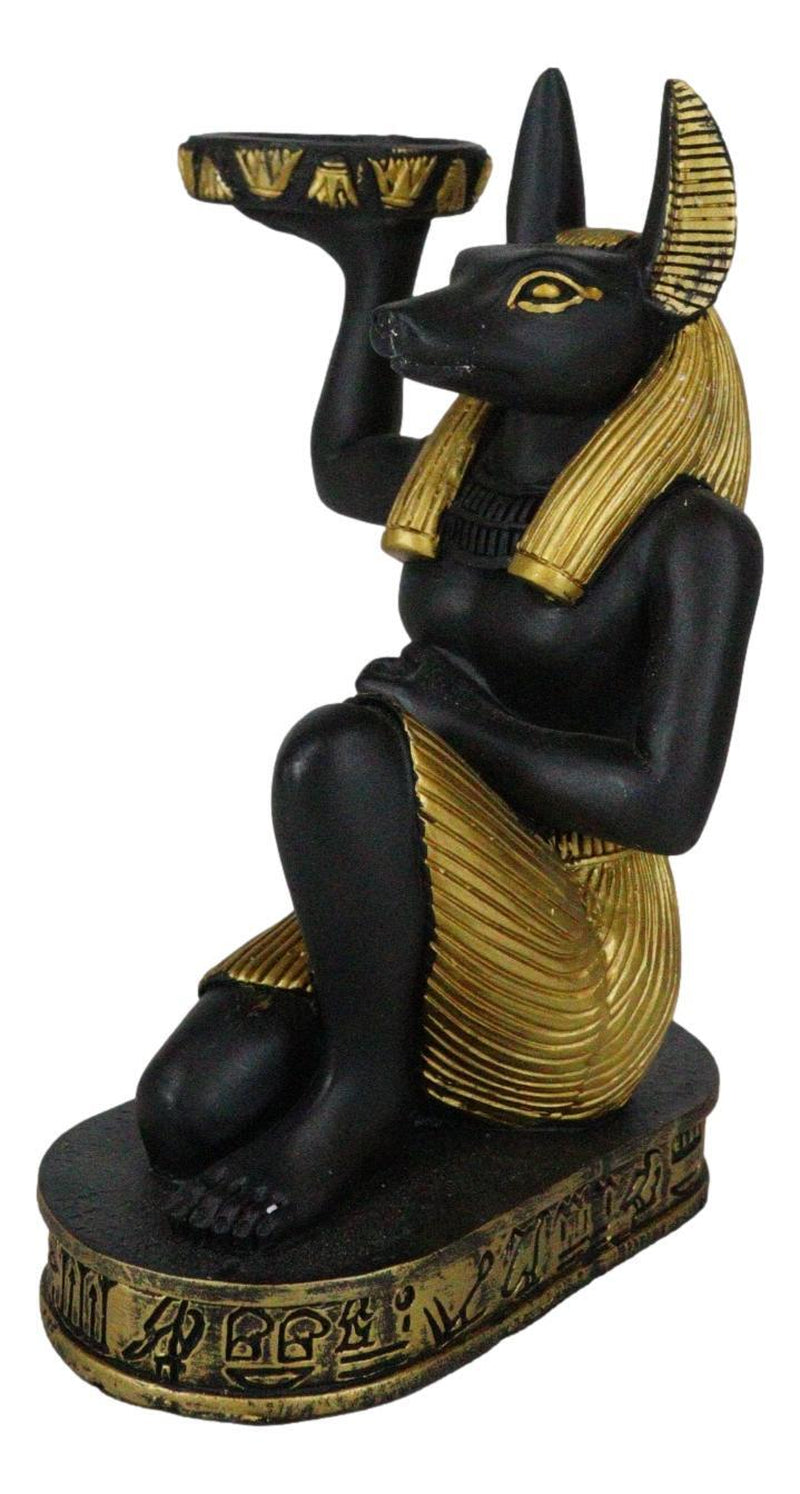 Egyptian God of the Afterlife Mummification Anubis Tea Light Candle Holder Decor