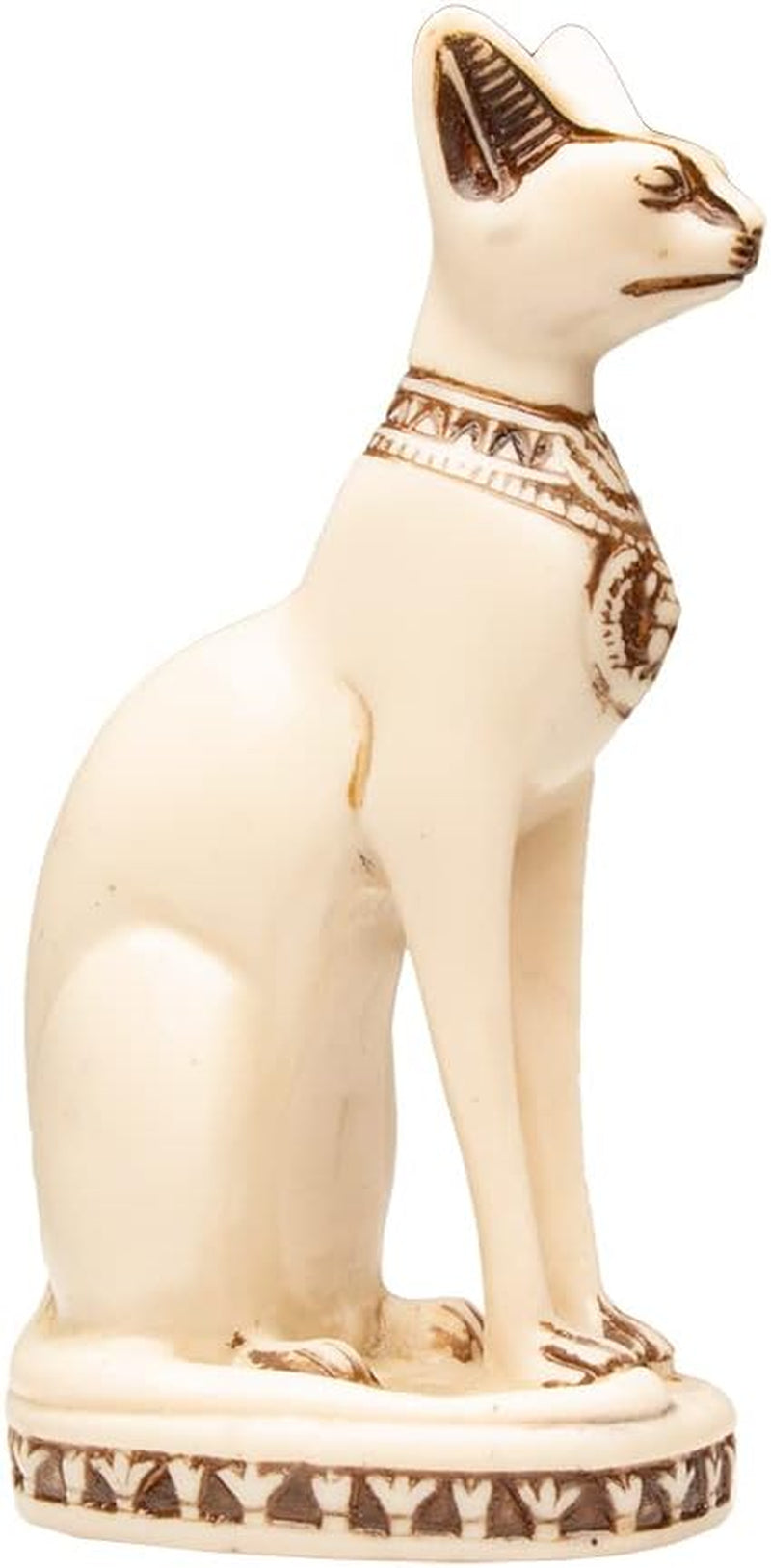 Bastet Cat Goddess Statue - White - 5.5" Tall - Made in Egypt