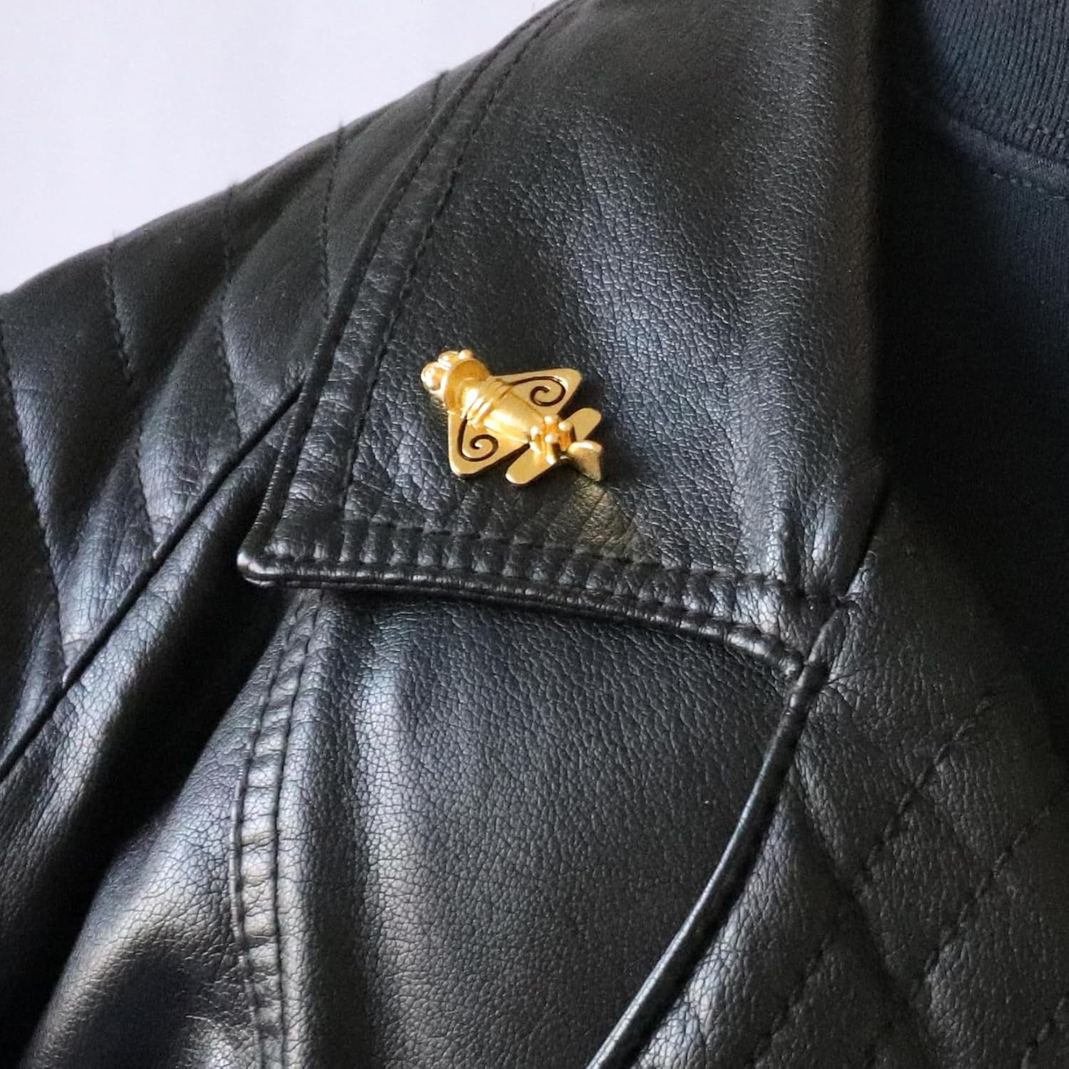 Quimbaya Flyer Pin 24K Gold Finish Pre-Colombian Ancient Alien Artifact Lapel, H