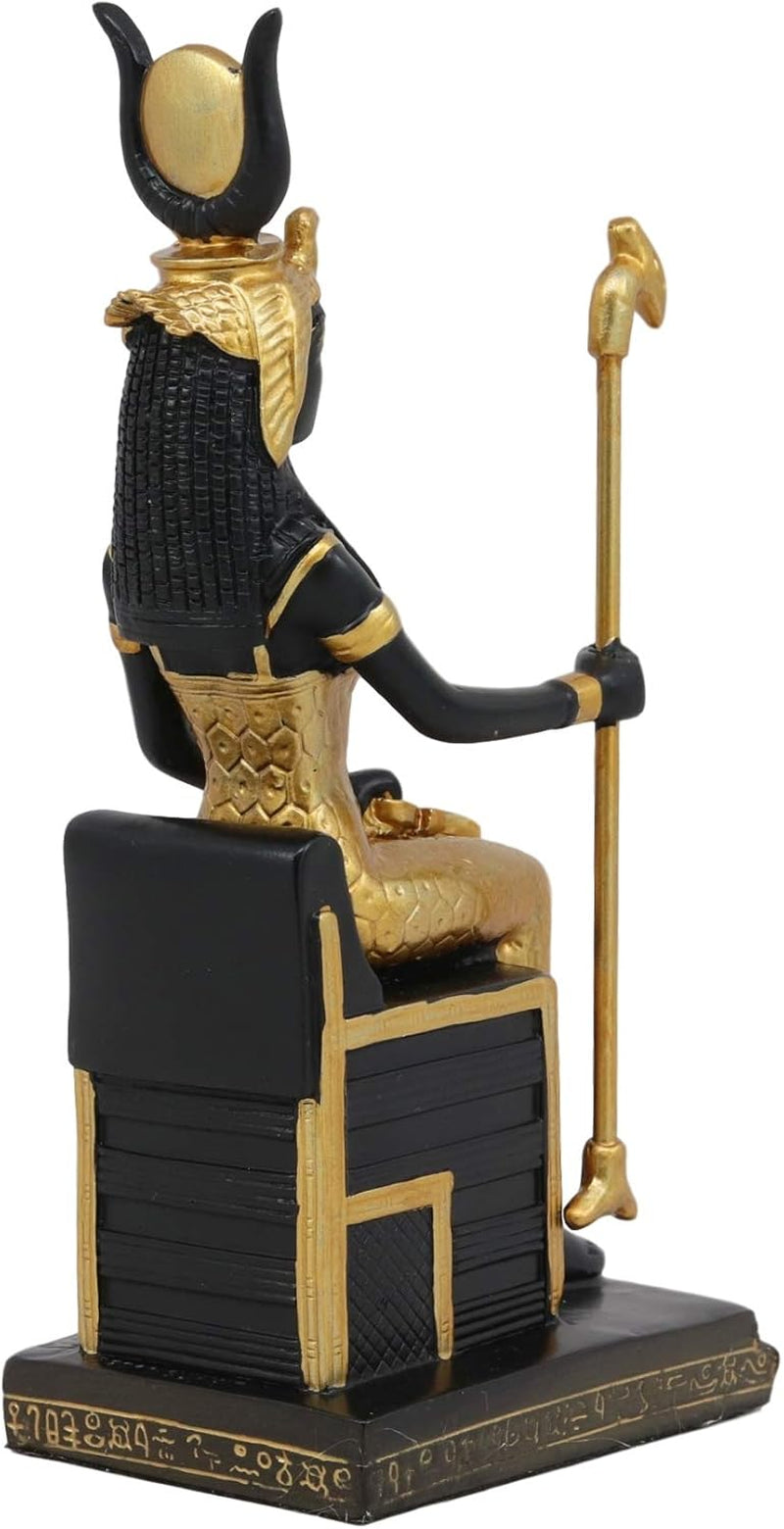 Ebros Classical Egyptian Goddess of Magic Motherhood and Life Isis Seated on Throne Statue Gods of Egypt Ruler of Mankind Decorative Figurine