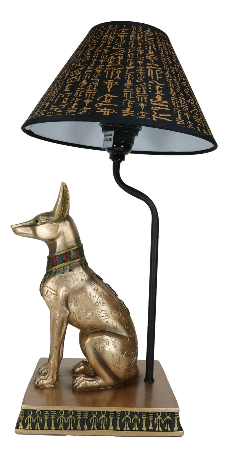 Bronzed Egyptian God of Afterlife Death and Mummies Anubis Table Lamp Statue