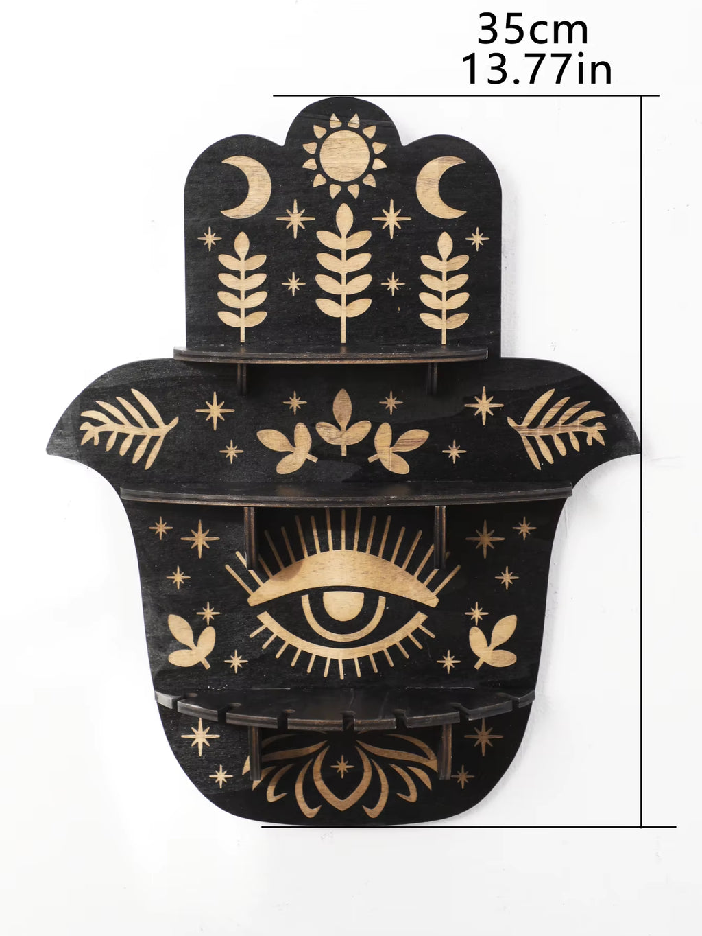 Crystal Wall Shelf Evil Eye Multilayer Crystal Display Stand Hanging Wall Decor Shelves Stone Holder Boho Home Decoration Gift