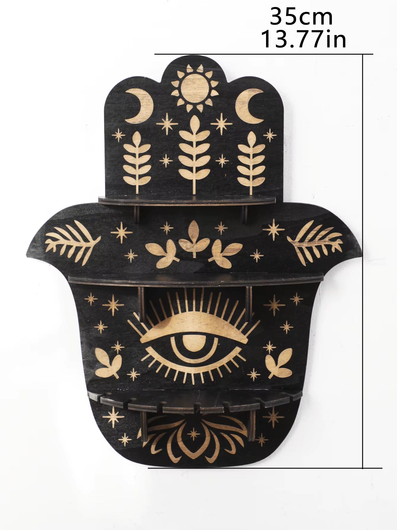 Crystal Wall Shelf Evil Eye Multilayer Crystal Display Stand Hanging Wall Decor Shelves Stone Holder Boho Home Decoration Gift