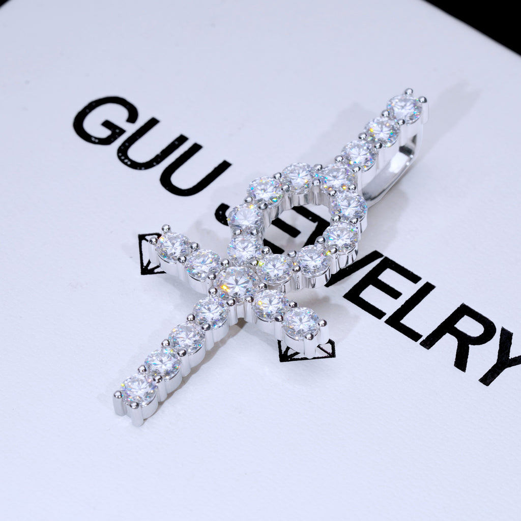 4.81 Carat VVS Moissanite Ankh Necklace