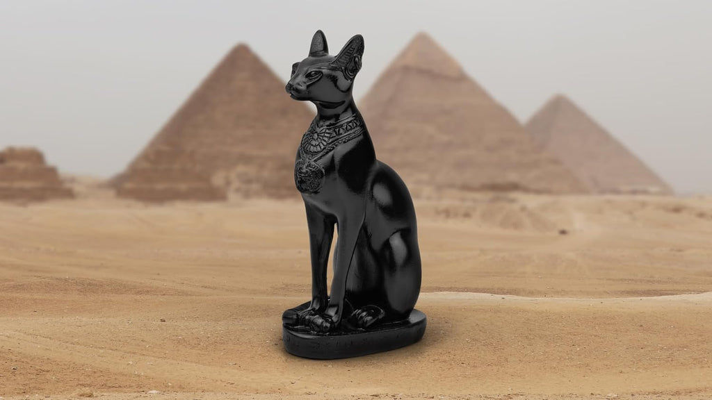 Egypt Cat Goddess Bastet Collectible Figurine 4.2" H Egypt Souvenirs Mini Resin Figurine for Home Desktop Decoration