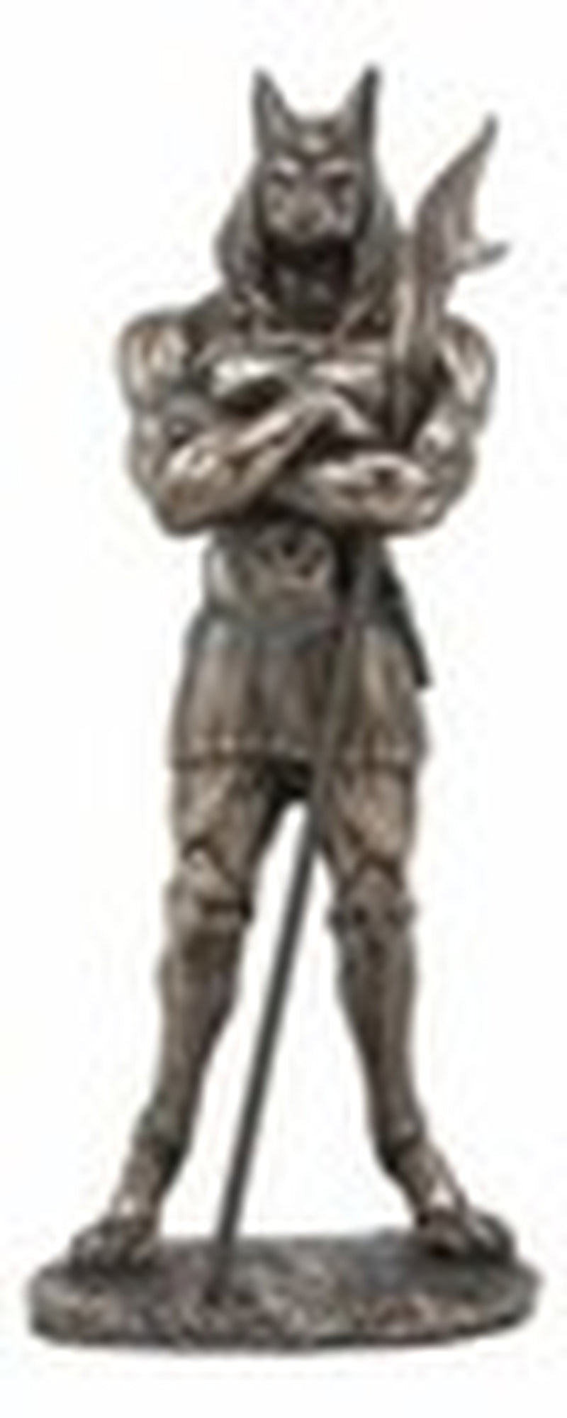 EGYPTIAN BRONZELIKE DARK MIGHTY ANUBIS DEITY STATUE GOD of MUMMIFICATION 11"H