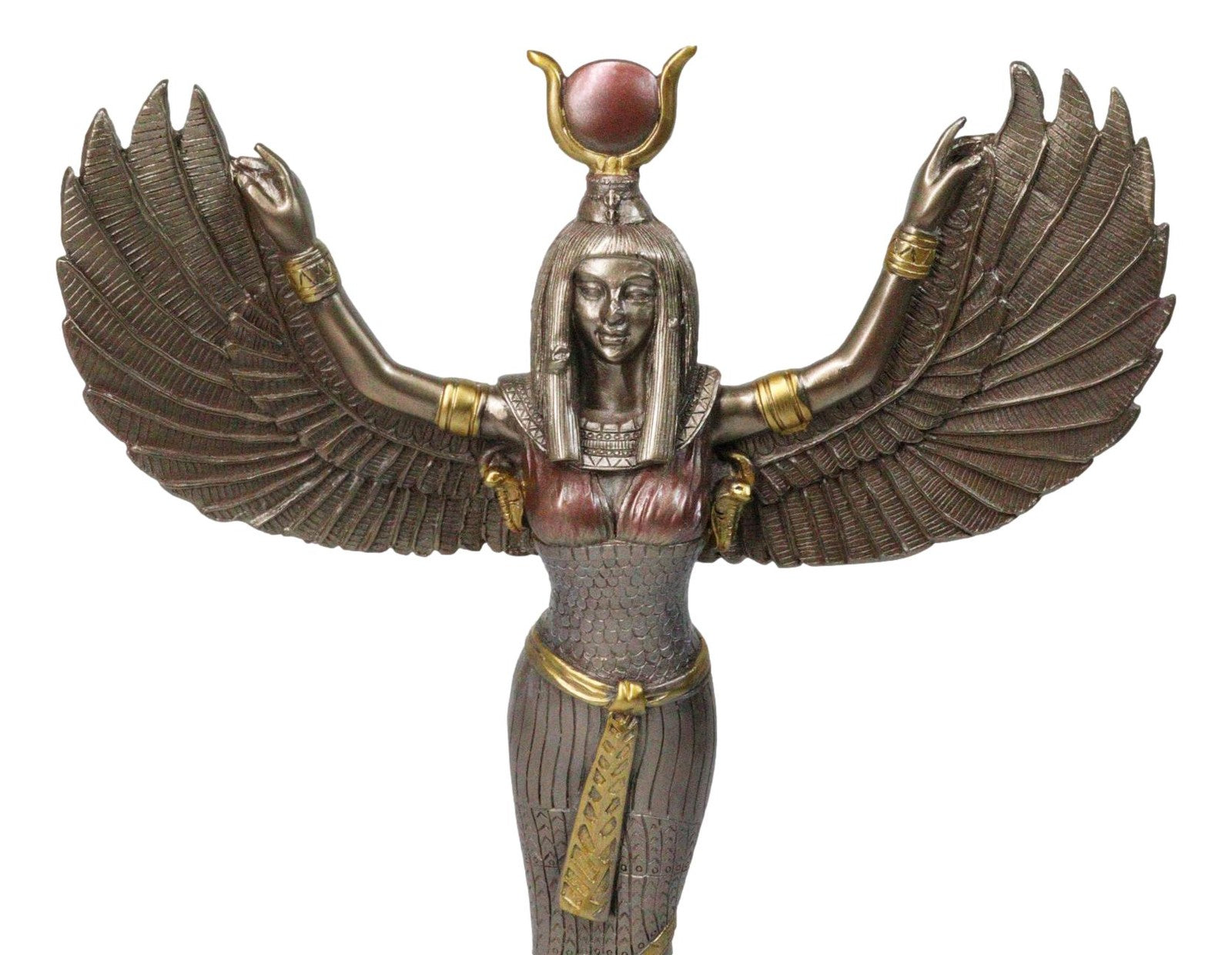 12"H Egyptian Theme Isis with Open Wings Goddess of Magic & Nature Sculpture