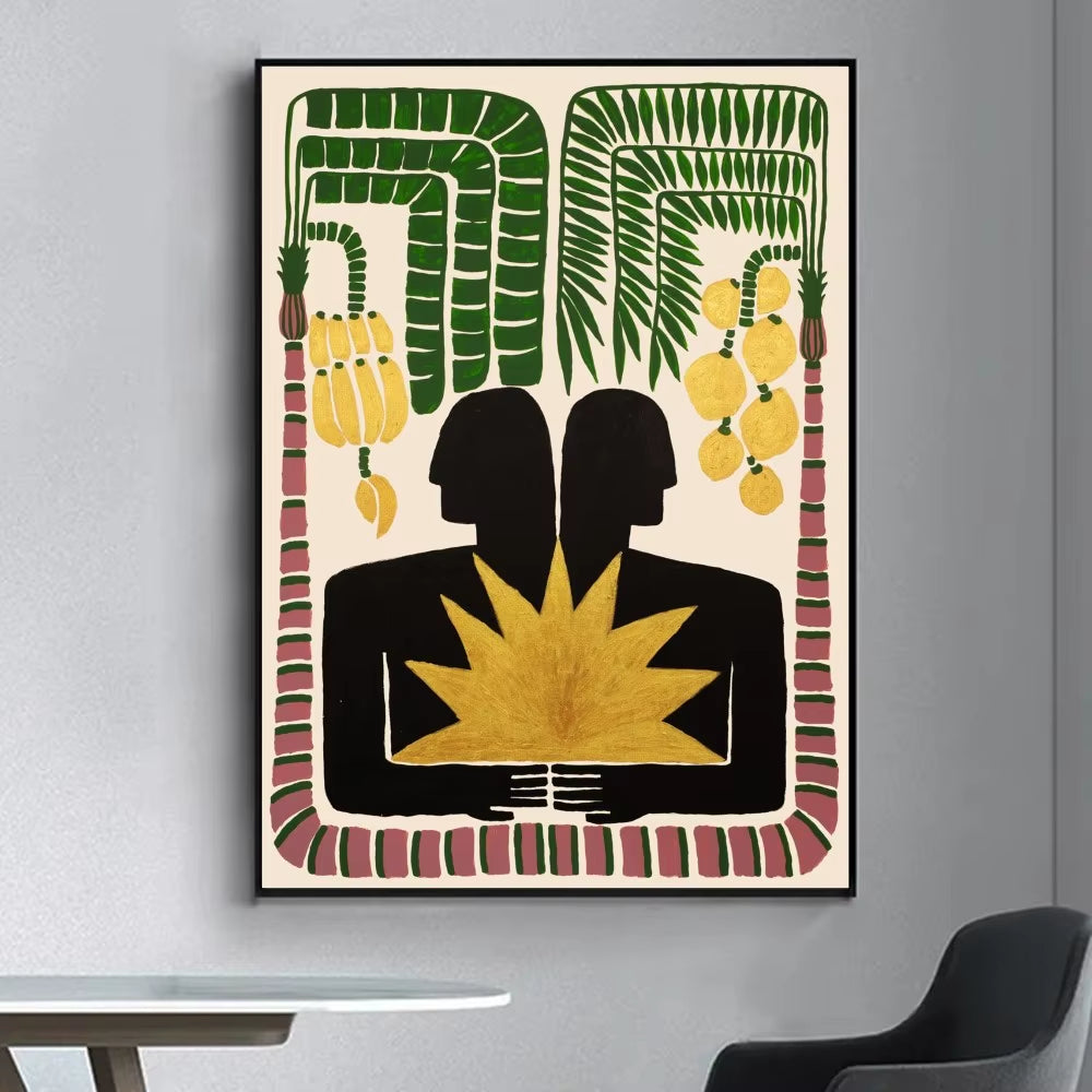 Ancient Egypt Abstract Classic Anime Poster Fancy Poster Wall Sticker for Living Room Bar Vintage Decorative Painting Middle