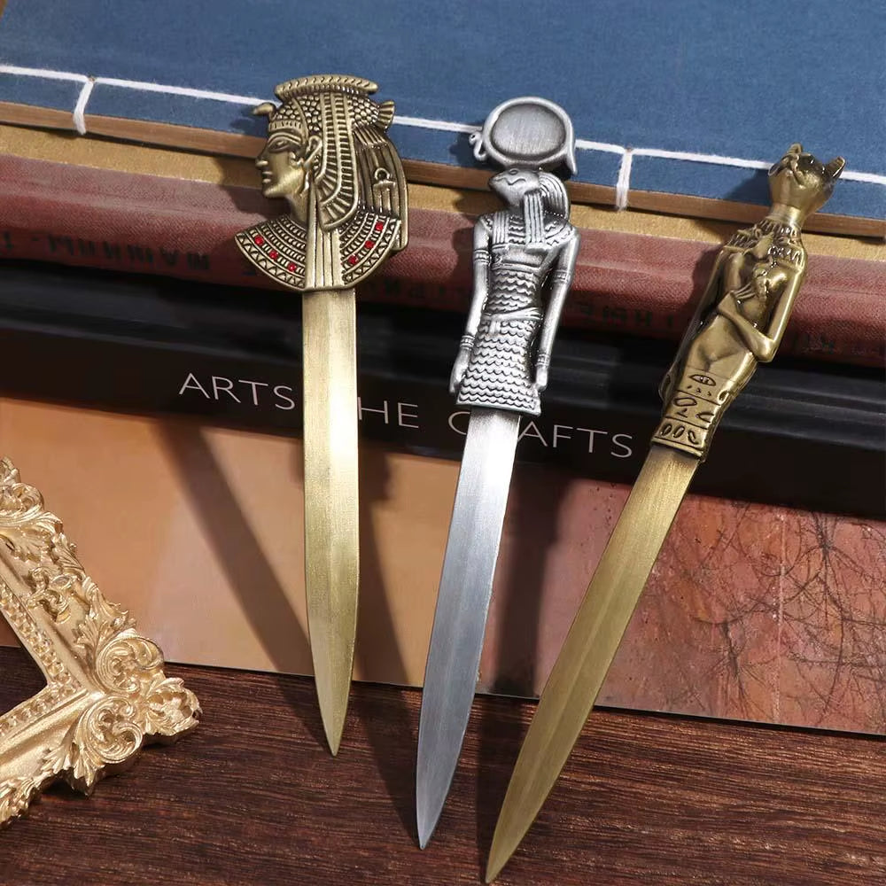 Egyptian Pyramid Pharaoh Envelope Opener DIY Crafts Tool Zinc Alloy Express Opener Letter Opening Tool Ancient