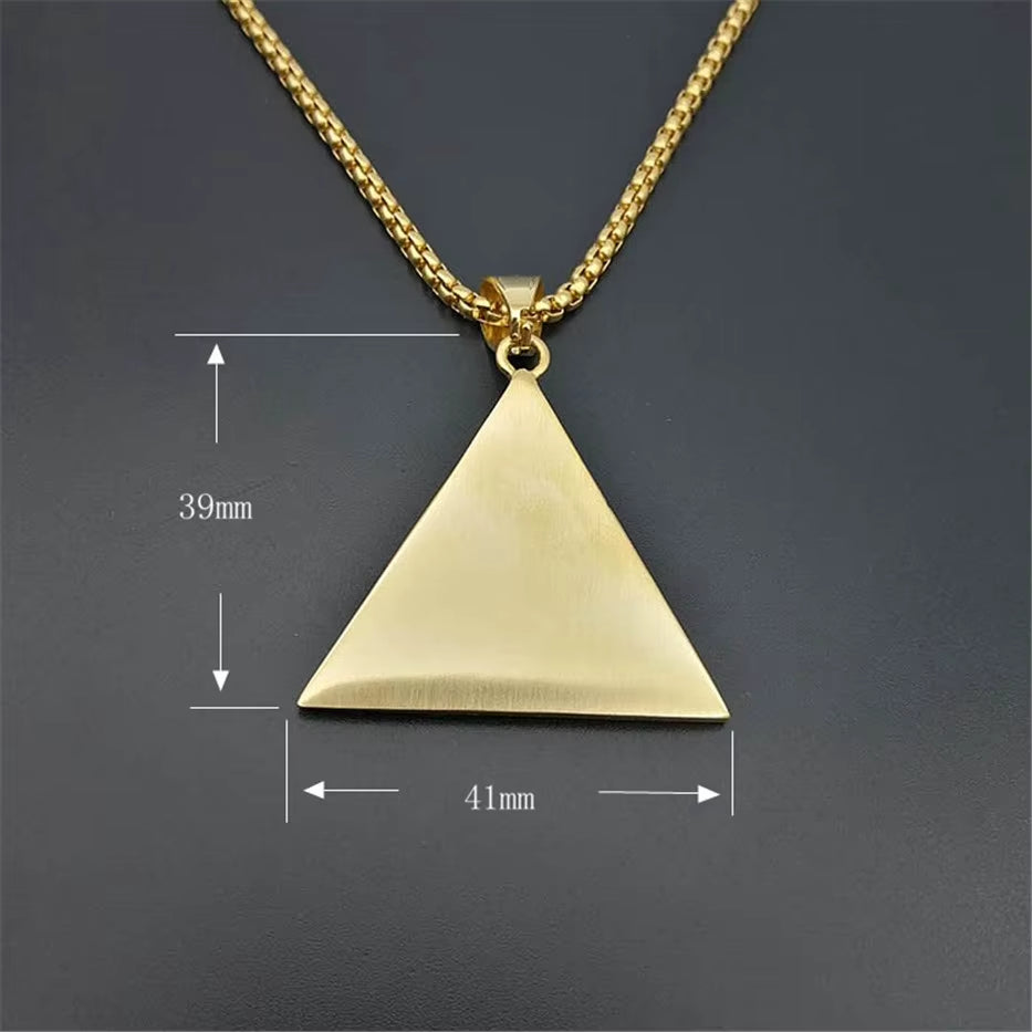 Egyptian Pyramid Evil Eye of Providence Necklaces Pendants Men Women Gold Color Stainless Steel Golden Necklace Egypt Jewelry