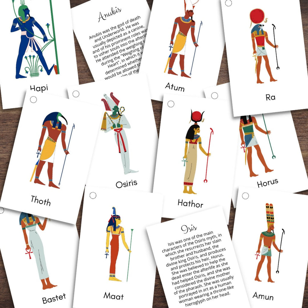 Ancient EGYPT Egyptian Gods Mythical Information Cards Flashcards Color
