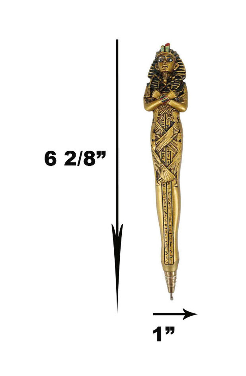 Pack of 6 Egyptian Mask of King TUT Pharaoh Sarcophagus Figurine Ballpoint Pens