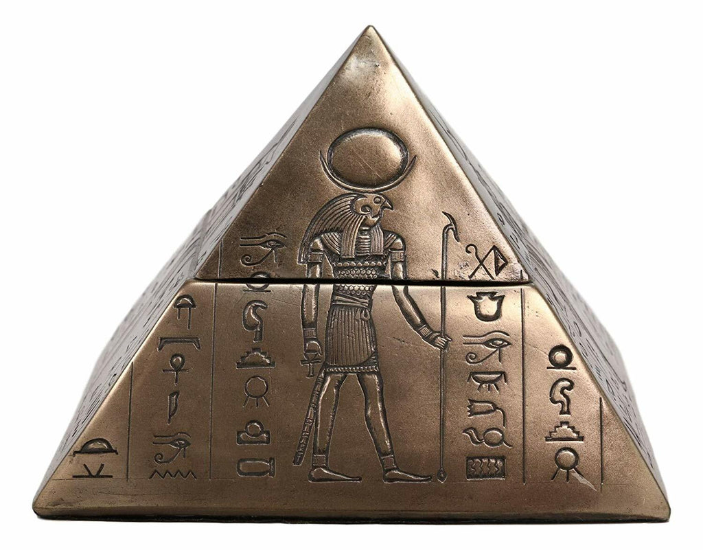 Egyptian Gods Pyramid Trinket Box Egypt Jewelry Container Figurine Statue 8076