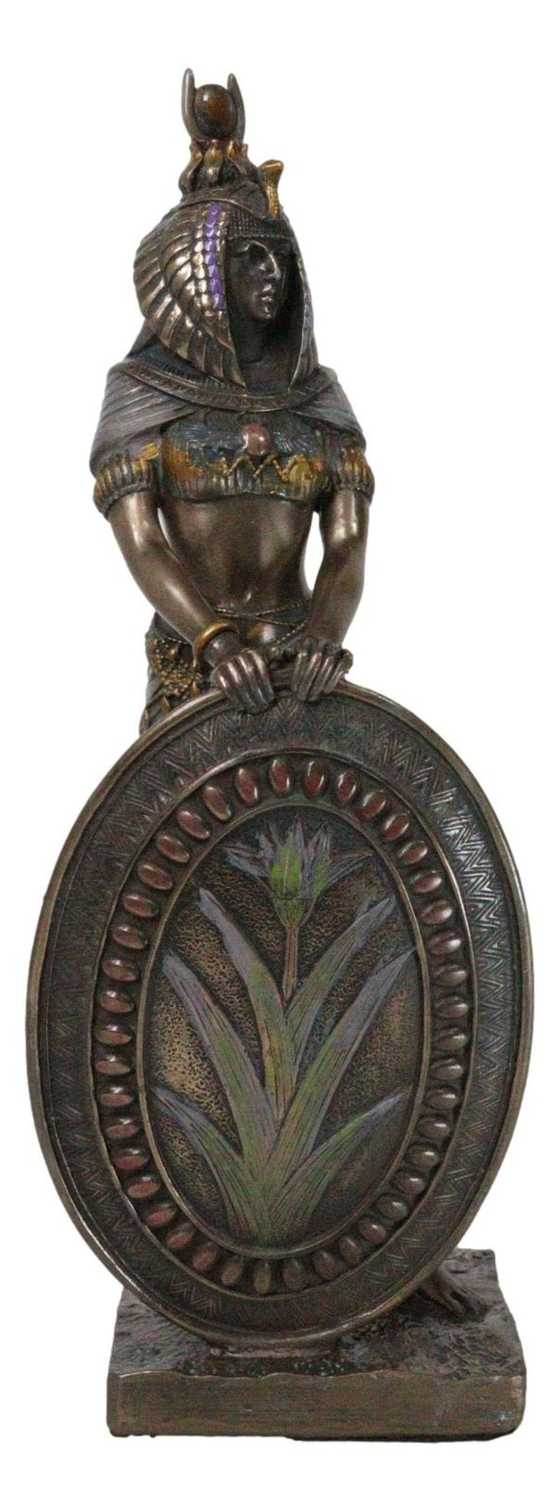 Egyptian Isis Statue Goddess of Motherhood Magic 11"H Figurine Bronze Patina