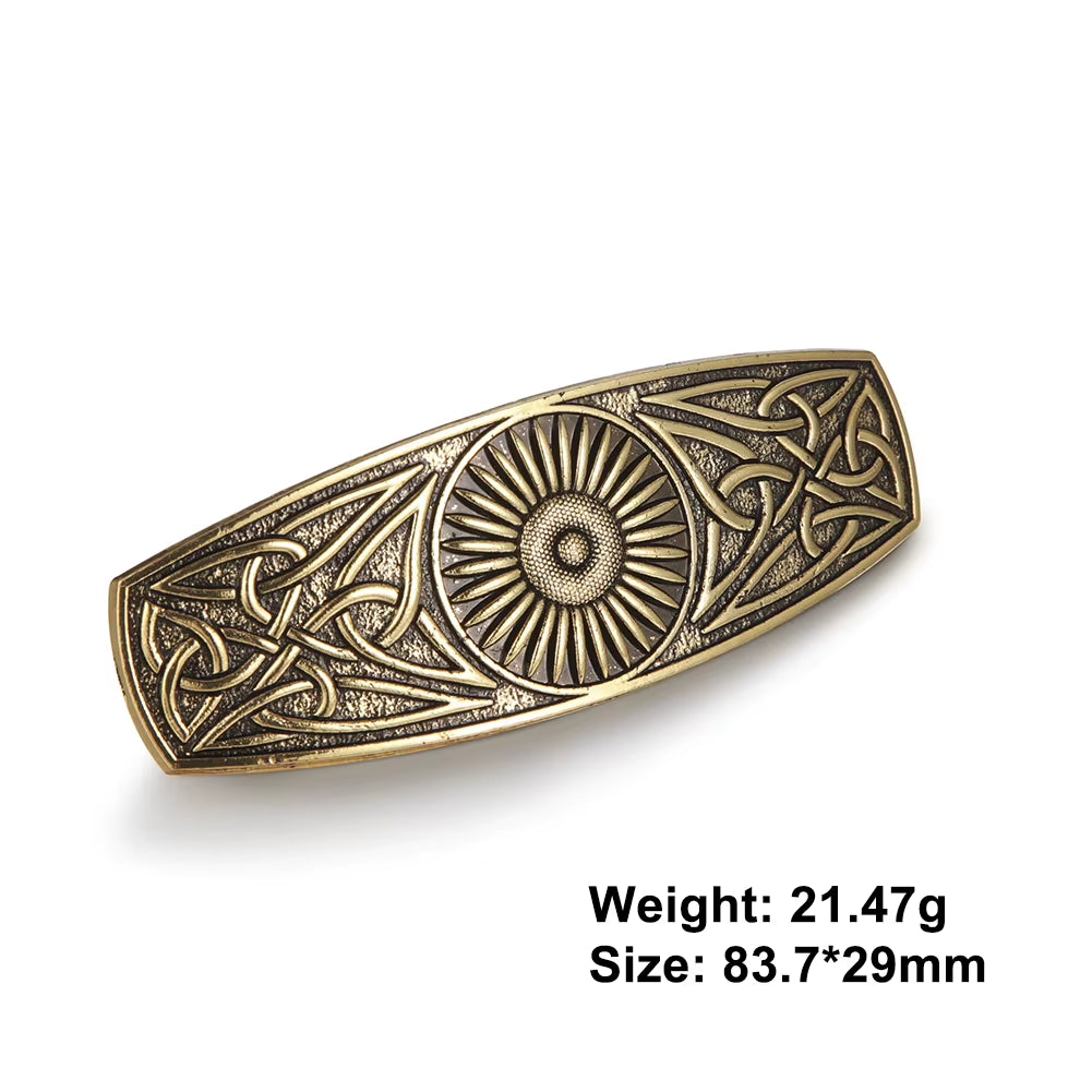 Retro Vikings Celtics Knot Hairpin Women Silver Color Metal Irish Hindu Symbol Hair Decor Barrette Long Hair Design Female Jewel