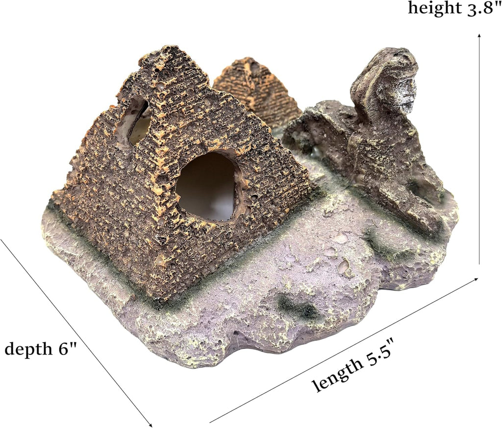 Aquarium Decor Castle Shipwreck Ornament Underwater Landscape(Egyptian Pyramid)