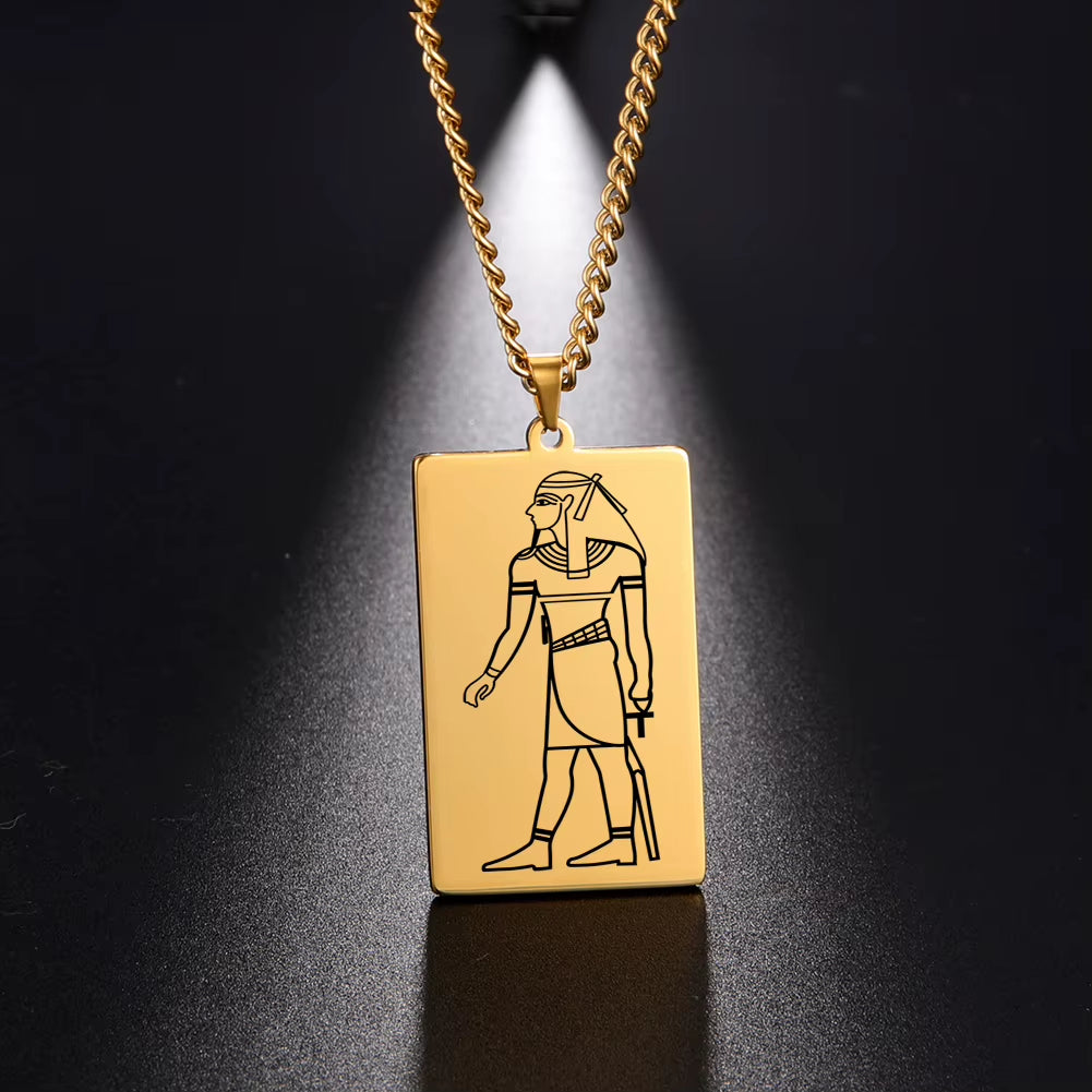 Gold Plated 15 Egyptian God Talisman Pendant Men Women Necklace Egypt God of Magic Wisdom Thoth Ibis-Head Amulet Jewelry Gifts