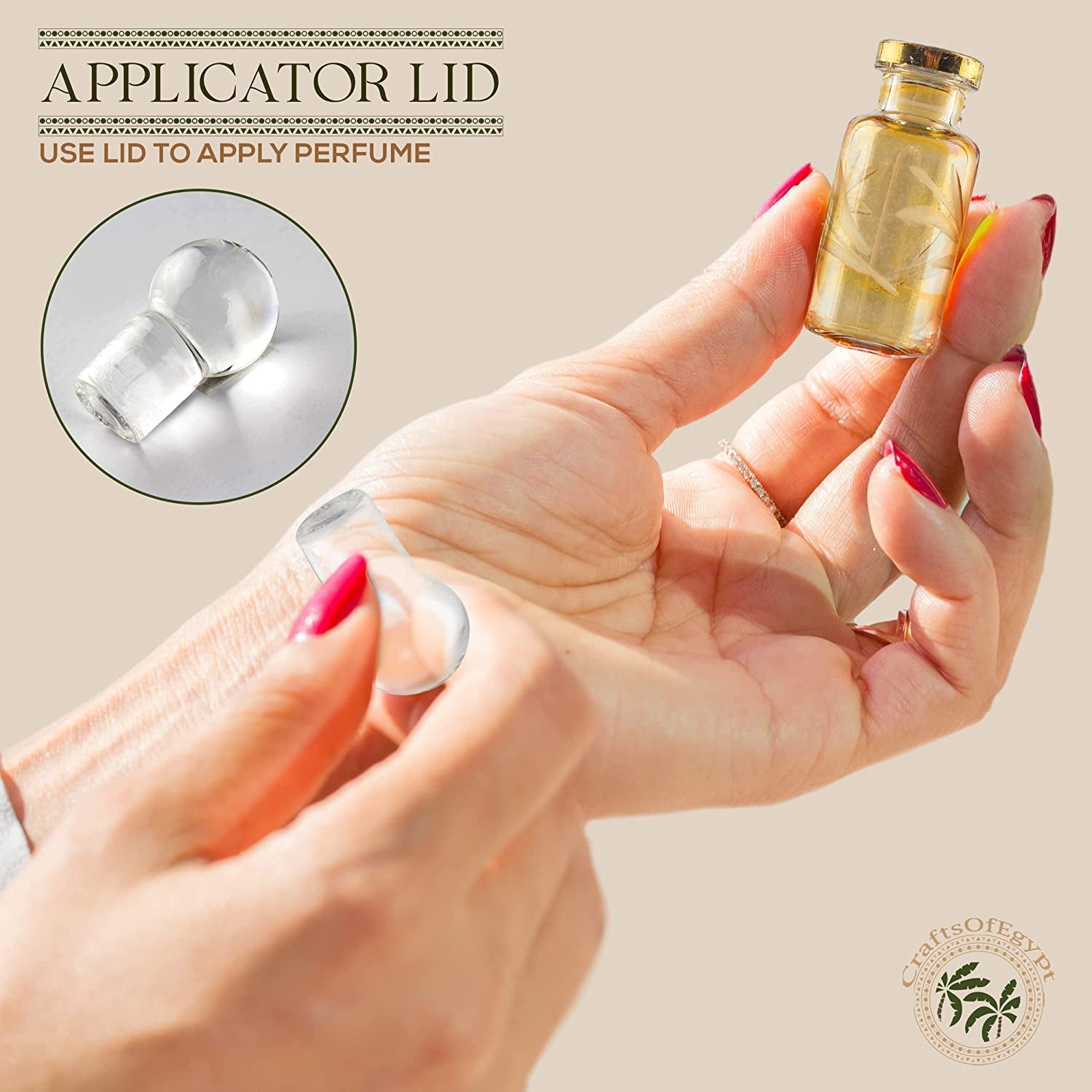 Egyptian Perfume Bottles, Empty Glass Mini Bottles for Perfume, Essential Oils or Potion - Set of 10 Decorative Small Vials, Each 2" High (5Cm), Assorted Colors