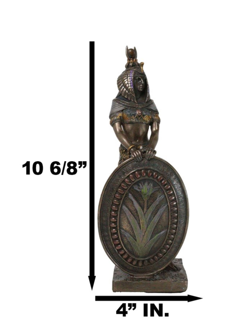 Egyptian Isis Statue Goddess of Motherhood Magic 11"H Figurine Bronze Patina
