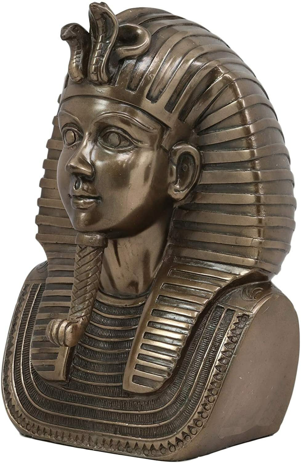 Egyptian King Tut and Queen Nefertiti Set Bust Egypt Decor Statue Bronze Color