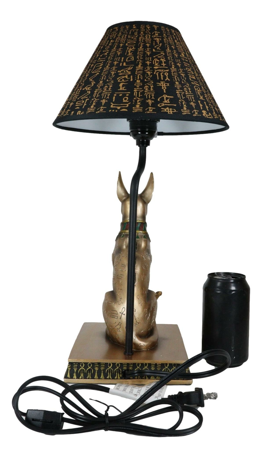 Bronzed Egyptian God of Afterlife Death and Mummies Anubis Table Lamp Statue