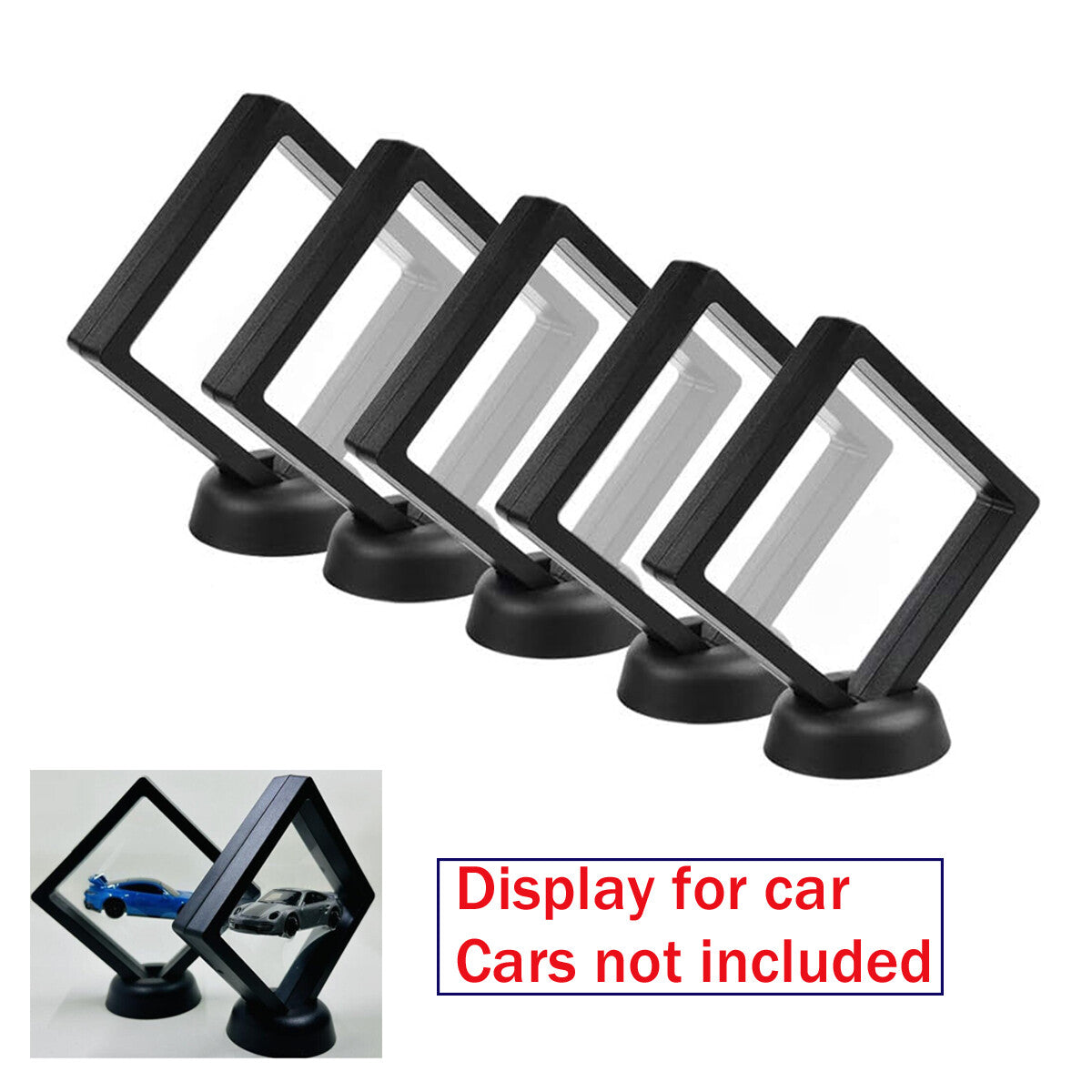 LOT of Displays Cases for Hot Wheels 3D Floating Display Stand Coins Stone Jewel