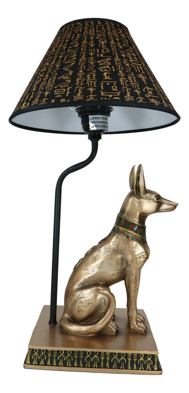 Bronzed Egyptian God of Afterlife Death and Mummies Anubis Table Lamp Statue