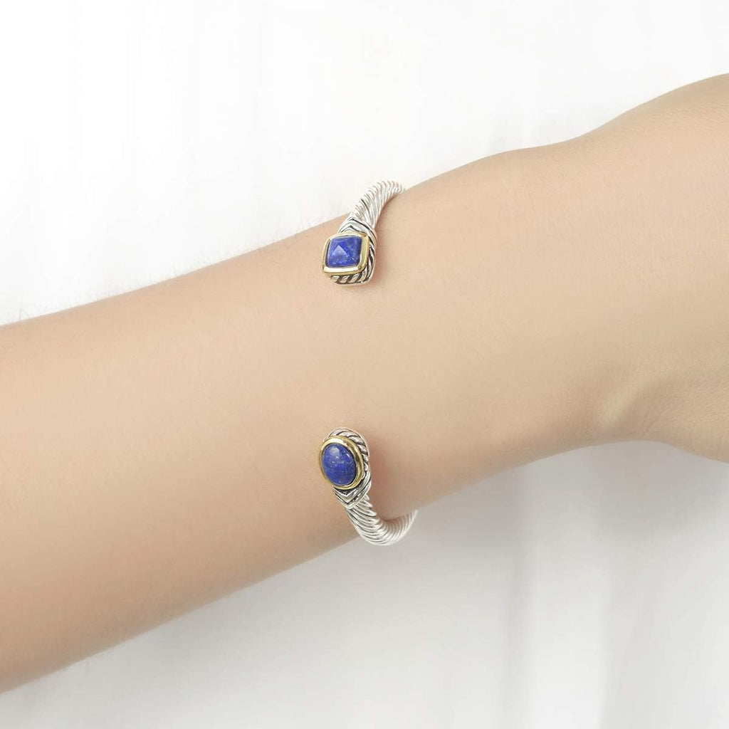 Jewel Bracelet Designer Brand Inspired Women Jewelry 4.5Mm Thin Twisted Cable Wire Bangle Gem Stone Christmas Day Gift