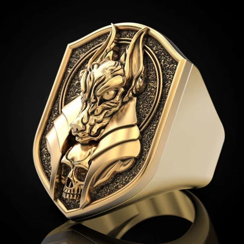 New 2020 the Ring of Anubis the Egyptian God of Death Golring-Platedwerewolf Ring