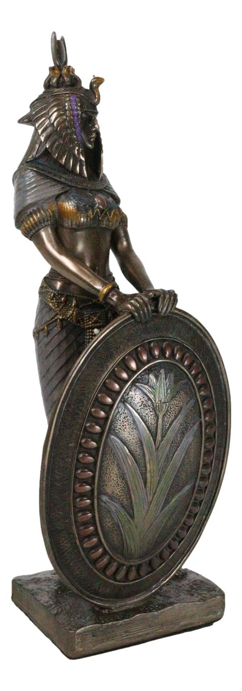 Egyptian Isis Statue Goddess of Motherhood Magic 11"H Figurine Bronze Patina