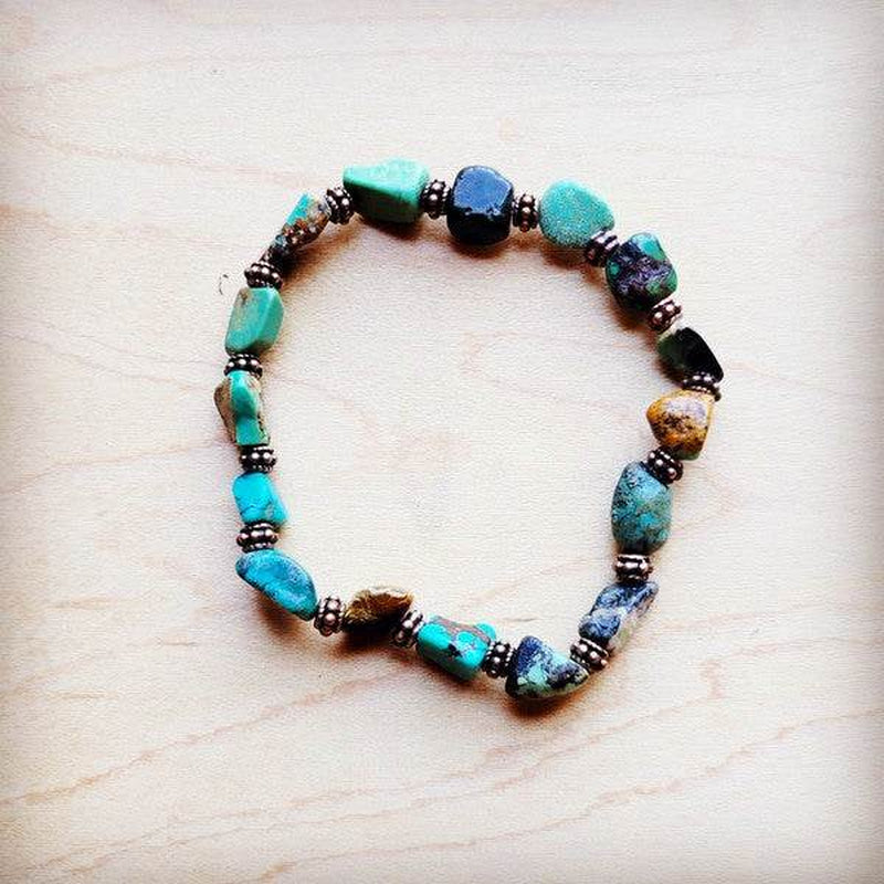 Genuine Hubei Natural Turq Beaded W/ Copper