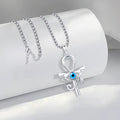 Eye of Horus Necklace 925 Sterling Silver Evil Eye Pendant Jewelry Gifts for Women Men Birthday Halloween Thanksgiving Christmas