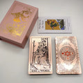 New Gold Tarot Cards Beautiful Waterproof Deck Mystery Board Game Colorful Divination Oracle with Gift Box