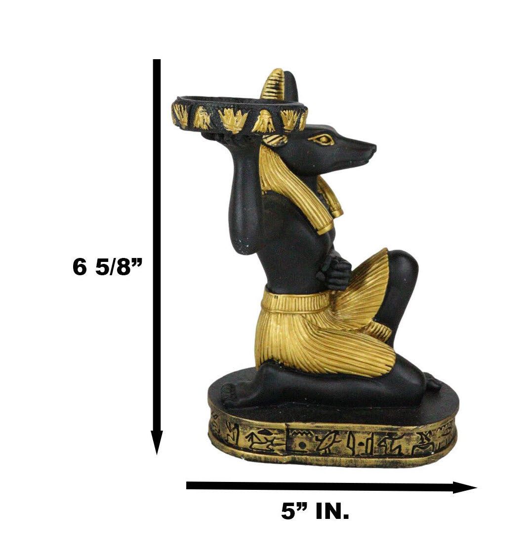 Egyptian God of the Afterlife Mummification Anubis Tea Light Candle Holder Decor
