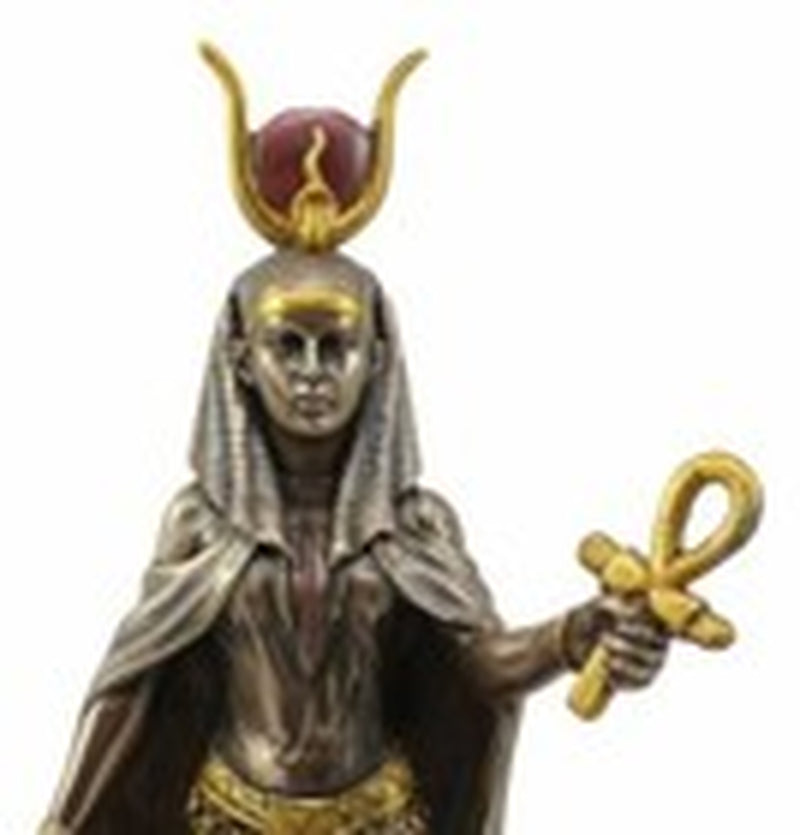 11 Inch Egyptian Hathor Mythological Goddess Bronze Finish Figurine