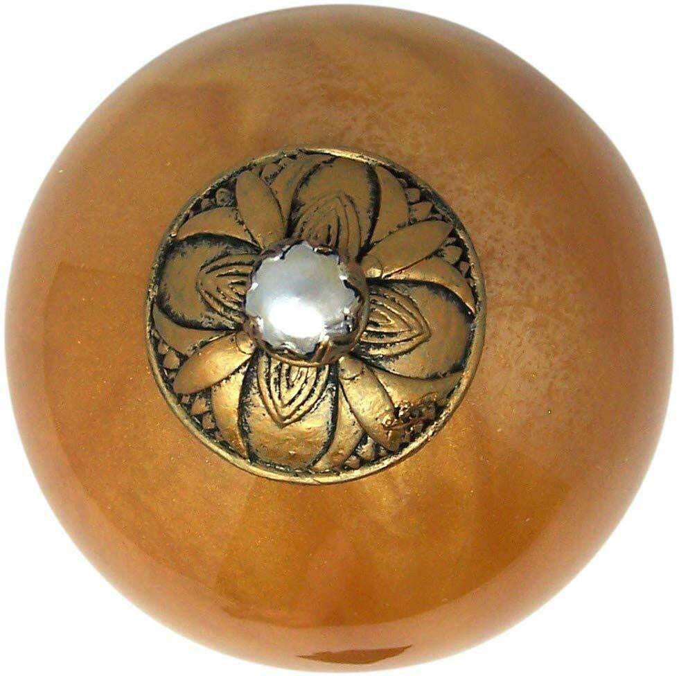 Ebros Egyptian Isis Kneeling with Open Wings Golden Sandstorm Ball Statue 7"H