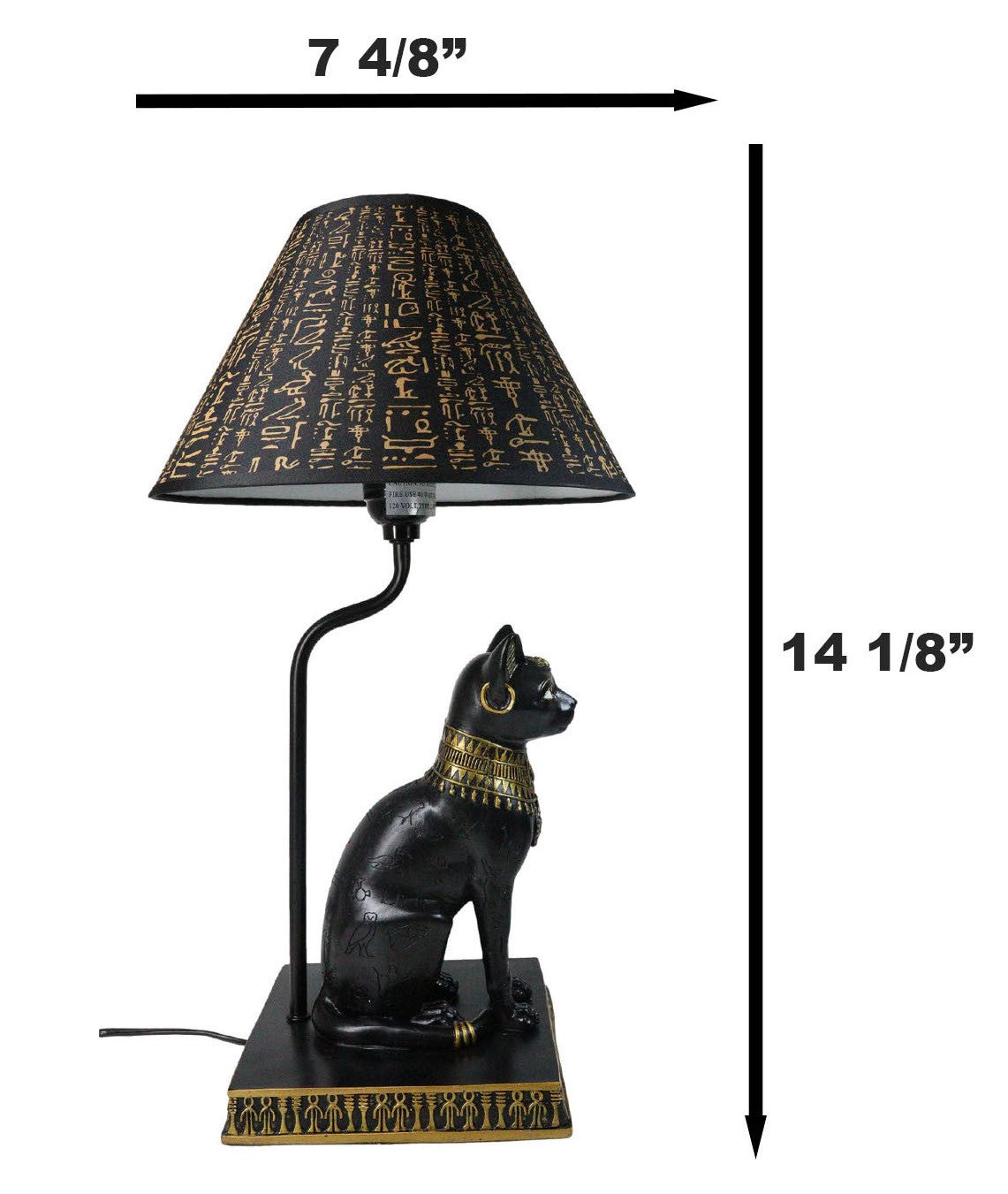 Ebros Egyptian Goddess of Home Bastet Cat Table Lamp Sculpture with Shade