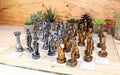 Ebros Kingdoms at War Egyptian VS Roman Army Resin Chess Pieces Glass Board Set