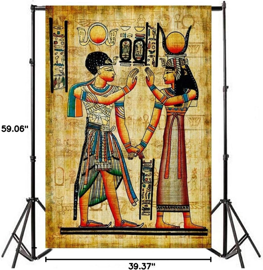3X5Ft Ancient Egyptian Scroll Backdrop Egyptian Mural Photography Background Egypt Pharaohs History Painting Wall Ancient Temple Backdrop Photo Portraits Egypt Party Decor Wallpaper Props