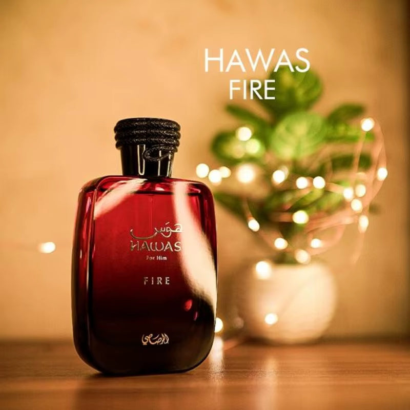 Hawas Fire Eau De Parfum Spray 100Ml Original Arab Perfumes Lasting Aromatic Aquatic Pheromones Perfume Cologne Makeup