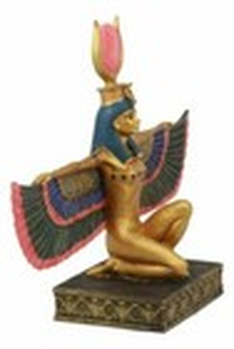 Ebros Egyptian Goddess Kneeling Isis with Open Wings Statue 12.75" Long