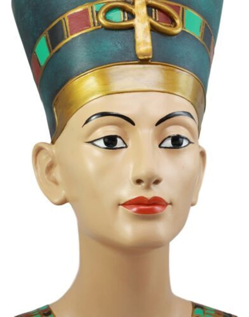 Ancient Egyptian Decorative Large Queen Nefertiti Bust 18" Tall Figurine Statue
