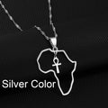Egyptian Cross Ankh Symbol Pendant Necklaces Women Girls Africa Map Jewelry Egypt Hieroglyphs Nile Key @177721