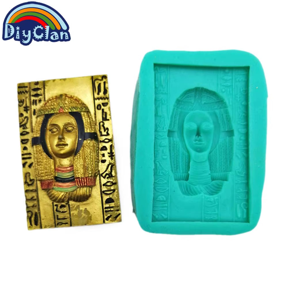 Egyptian Pharaoh Cleopatra Anubis Silicone Molds for Baking Ancient Egypt Fondant Chocolate Cake Decoration Mould Resin Form
