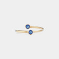 Evil Eye Nazar Bypass Ring • Turkish Blue Eye Stacking Ring • Sterling Silver Friendship Jewelry • Trendy Best Friend Gift