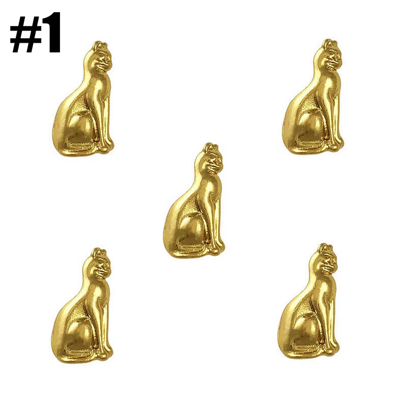 20PCS Beauty Egyptian Style Gold Nail Charms 3D Metal Nail Art Decoration Accessories Supplies Tool