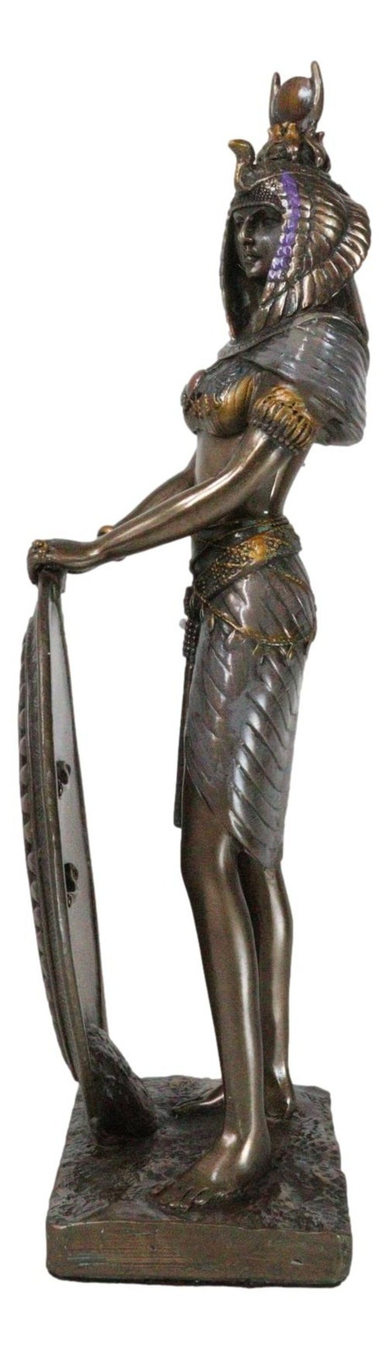 Egyptian Isis Statue Goddess of Motherhood Magic 11"H Figurine Bronze Patina