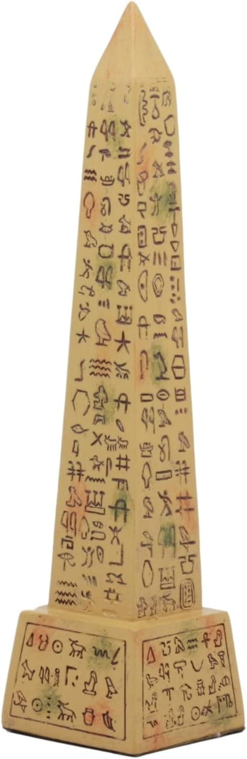 Ebros Egyptian Temple of Ra Desert Obelisk with Hieroglyphs Statue 8" Tall Ancient Egypt Landmark Obelisks Pillar Tower Figurine (Sandstone Brown)